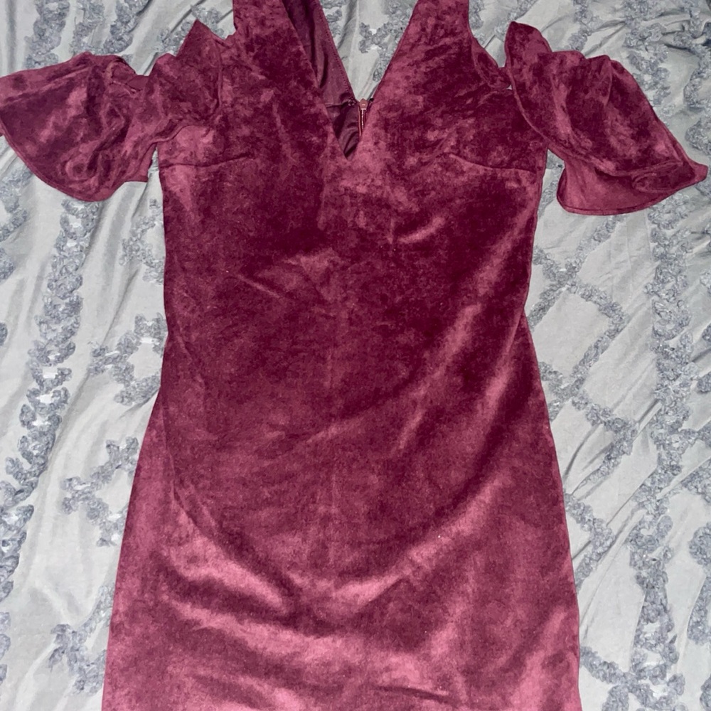 Elegant Plum Velvet Dress